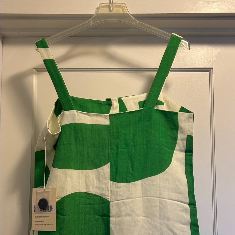 Mara Hoffman Maureen Green & White Geometric Button-Front Dress - M, NWT - Picture 7 of 16